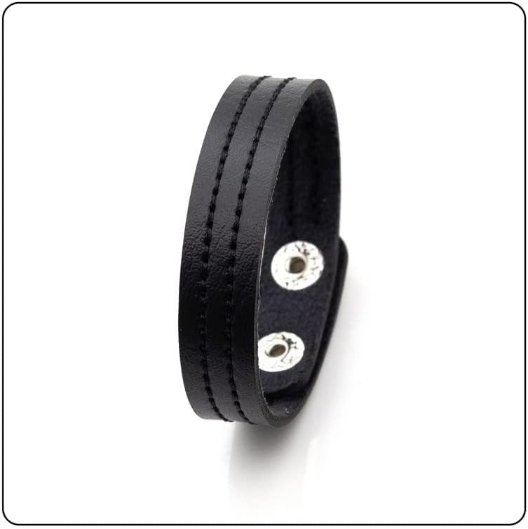 Fusamk Fashion Simple Sewing Thread Pattern Leather Cuff Bracelet - Image 4